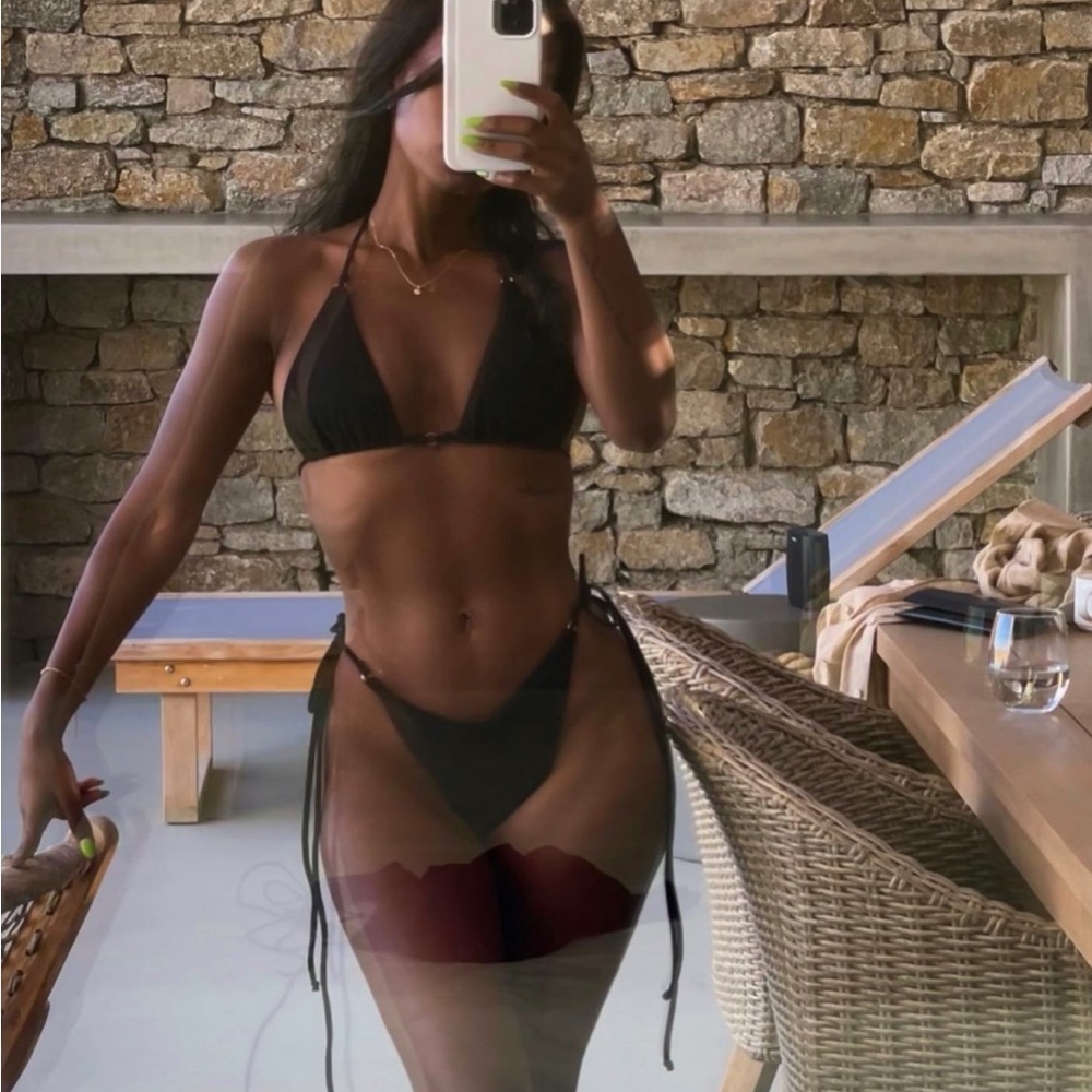 Quatre Swim Cacao Launch 09 Bikini Triangle Top and String Bottom